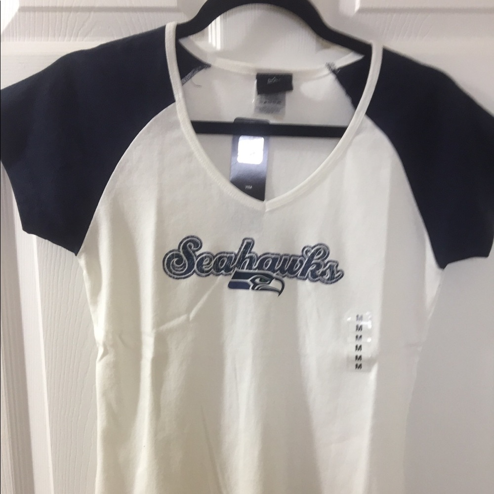 Brand New Seattle Seahawks v neck t shirt